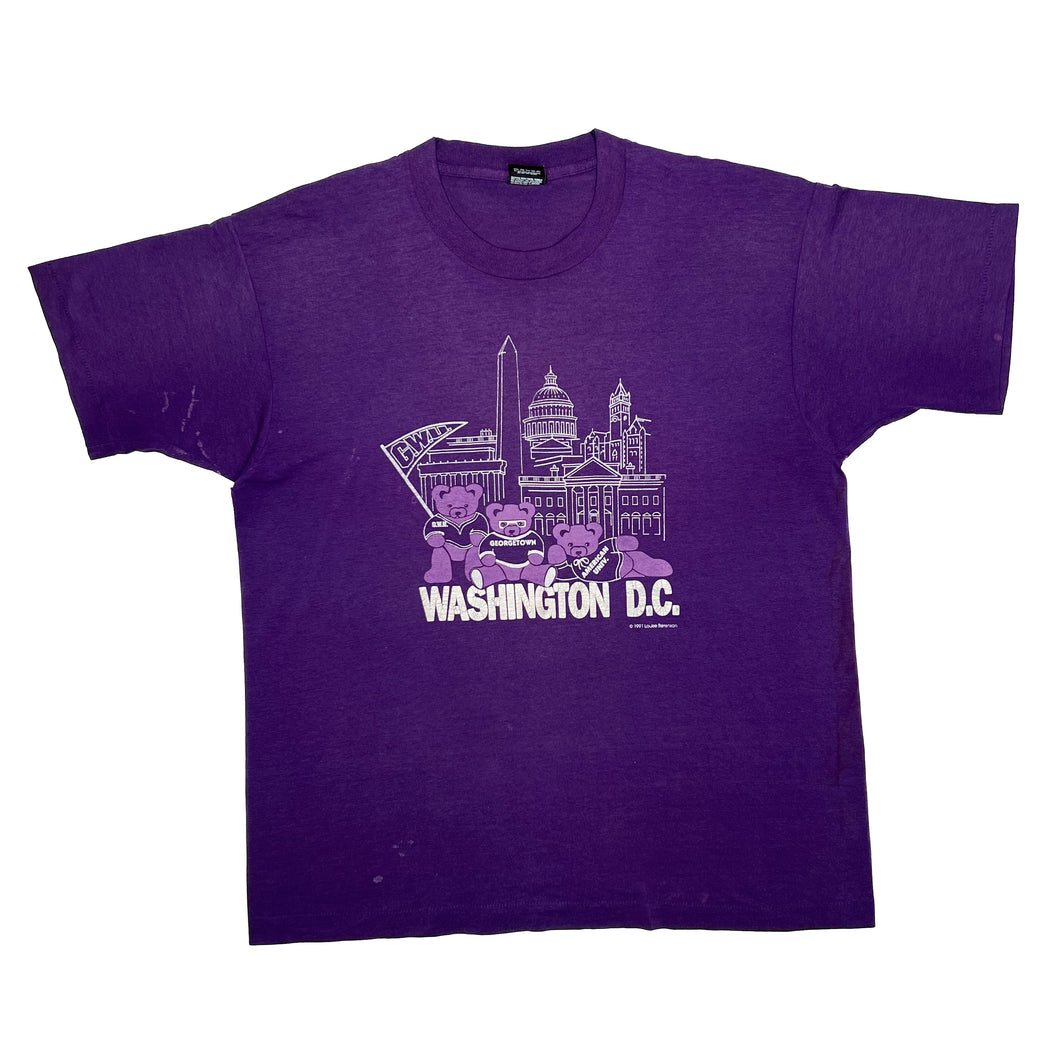 Screen Stars WASHINGTON D.C. (1991) “G.W.U” Souvenir Graphic Single Stitch T-Shirt