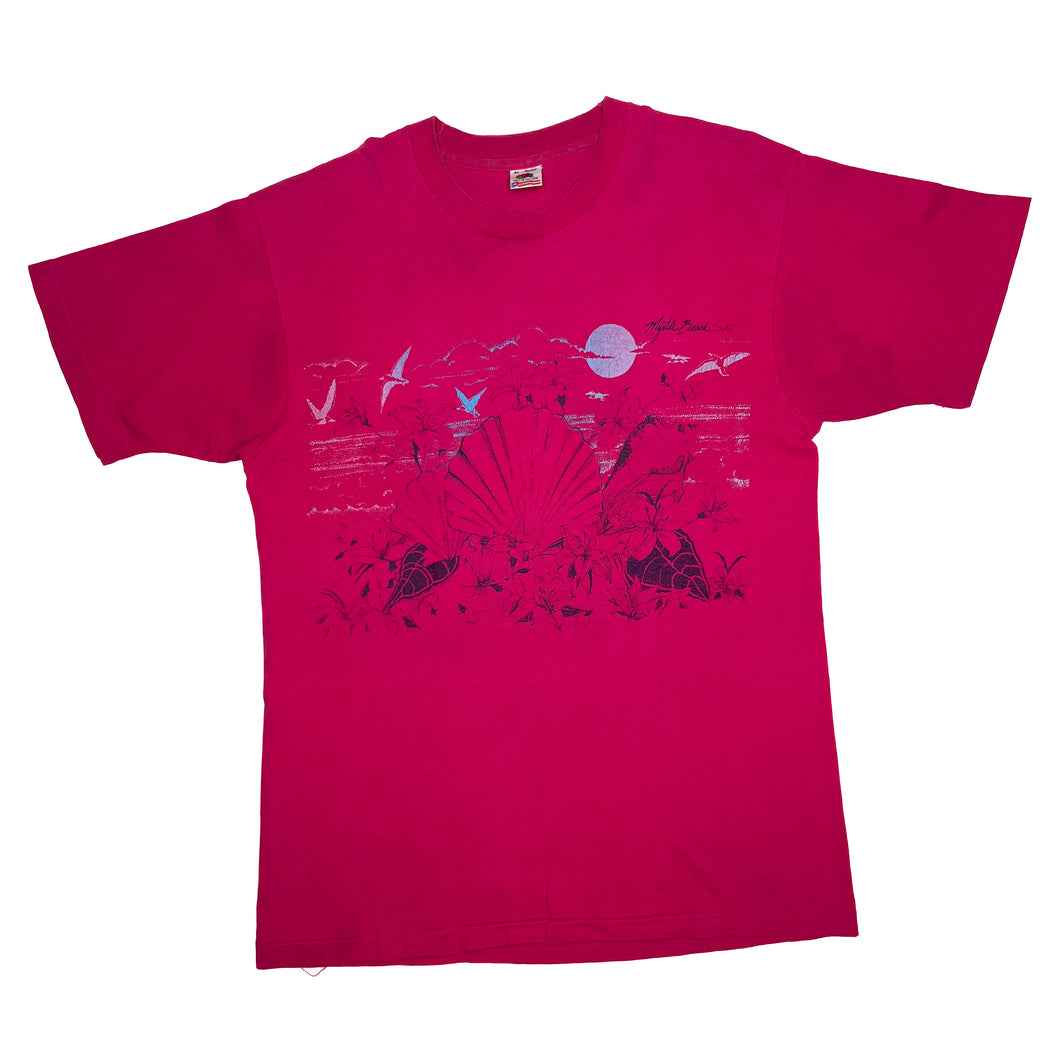 FOTL “Myrtle Beach, SC” Floral Beach Souvenir Graphic Single Stitch T-Shirt