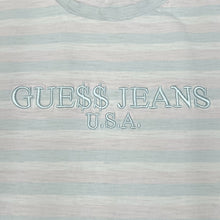 Load image into Gallery viewer, GUESS x ASAP ROCKY “Gue$$ Jeans USA” Embroidered Spellout Striped T-Shirt
