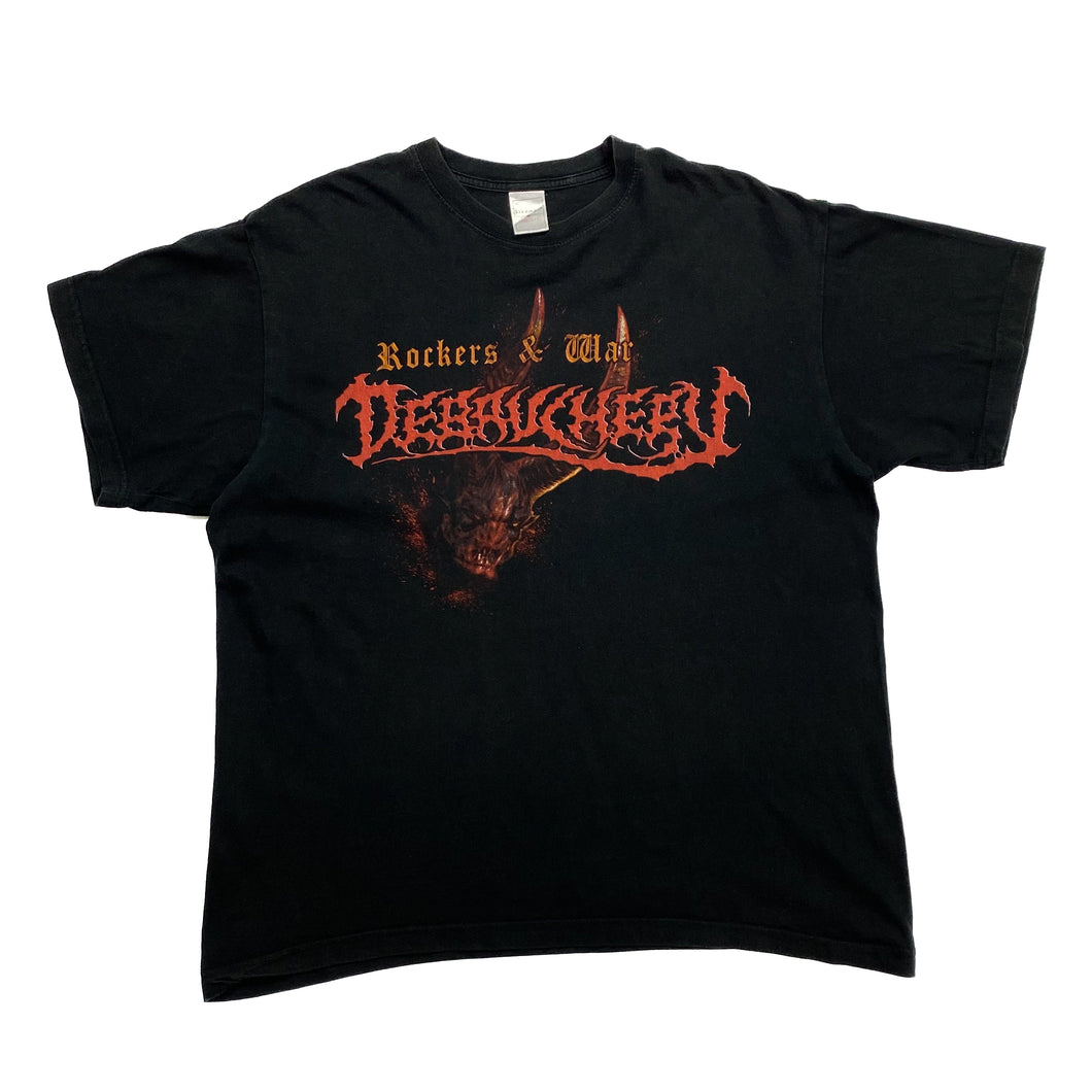DEBAUCHERY “Rockers & War” Graphic Heavy Death Metal Band T-Shirt