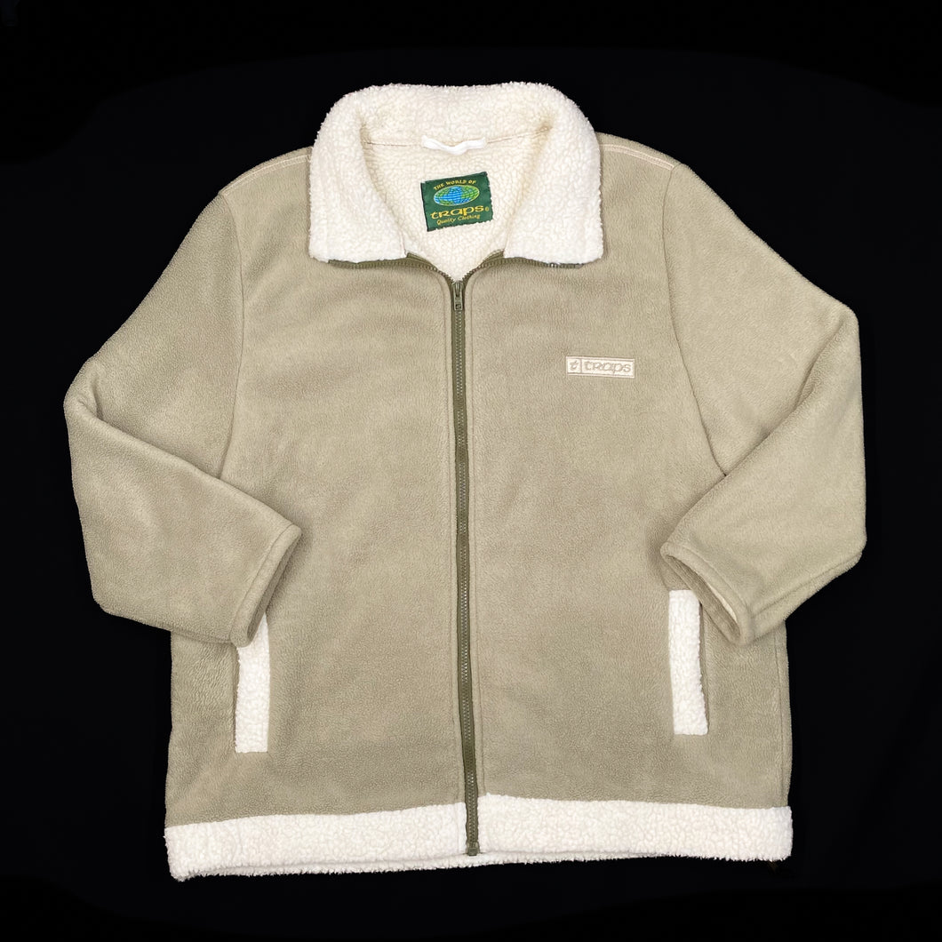 TRAPS Mini Logo Sherpa Teddy Bear Fleece Lined Zip Country Fleece Jacket
