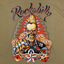 Load image into Gallery viewer, Screen Stars ROCKABILLY Skeleton Tattoo Inspired Spellout Graphic T-Shirt
