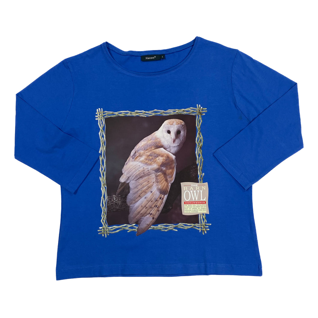 TARGET INTERNATIONAL (1992) “The Barn Owl” Animal Bird Wildlife Long Sleeve T-Shirt