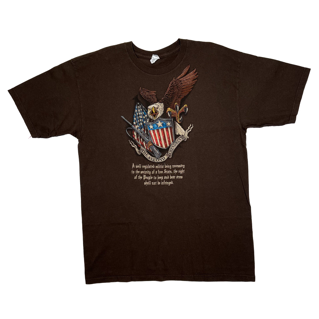 THE SECOND AMENDMENT Patriotic Eagle USA Flag Graphic T-Shirt