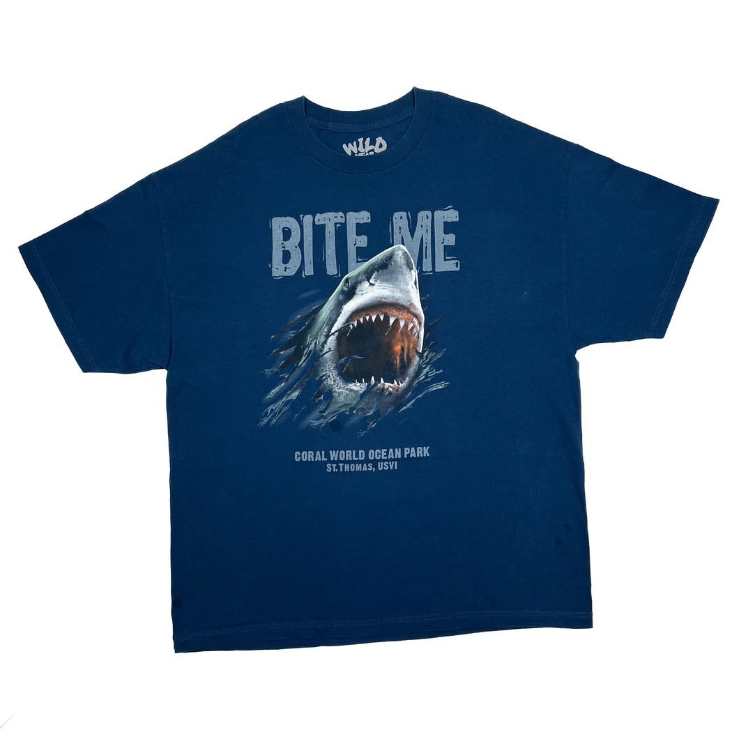 BITE ME “Coral World Ocean Park” Shark Marine Souvenir Graphic T-Shirt