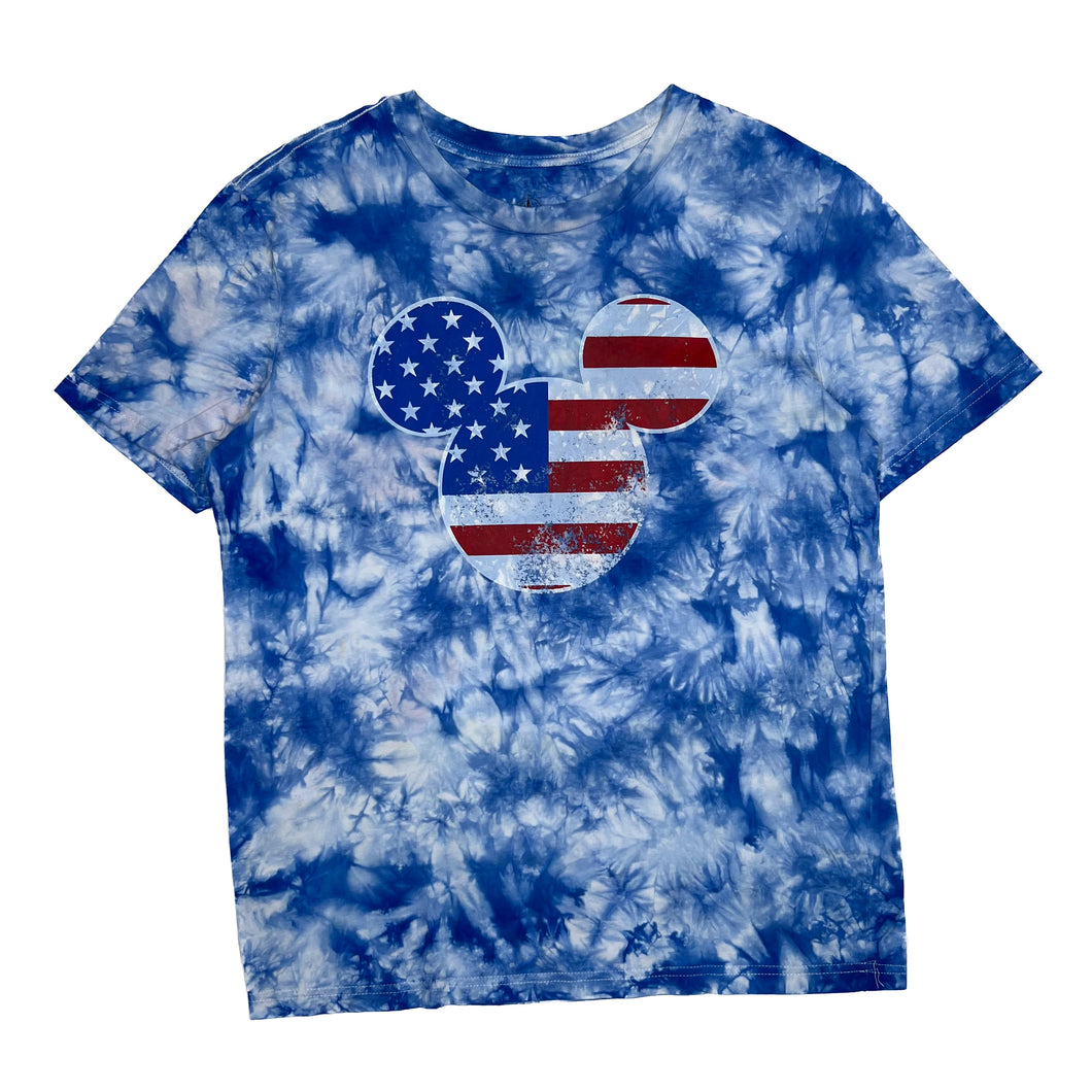 DISNEY Mickey Mouse USA Flag Logo Graphic Tie Dye T-Shirt