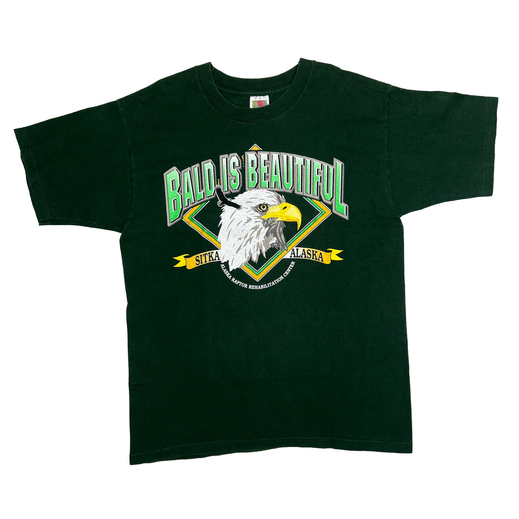 BALD IS BEAUTIFUL “Sitka Alaska” Bald Eagle Souvenir Spellout Graphic T-Shirt