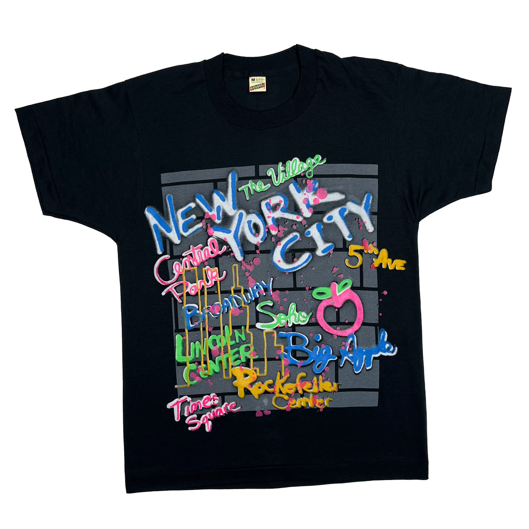 Screen Stars NEW YORK CITY Spray Paint Graffiti Souvenir Graphic Single Stitch T-Shirt