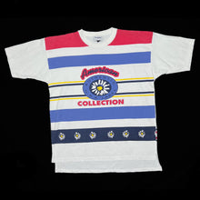 Load image into Gallery viewer, SYCAMORE “American Collection” Colour Block Striped Spellout Graphic T-Shirt
