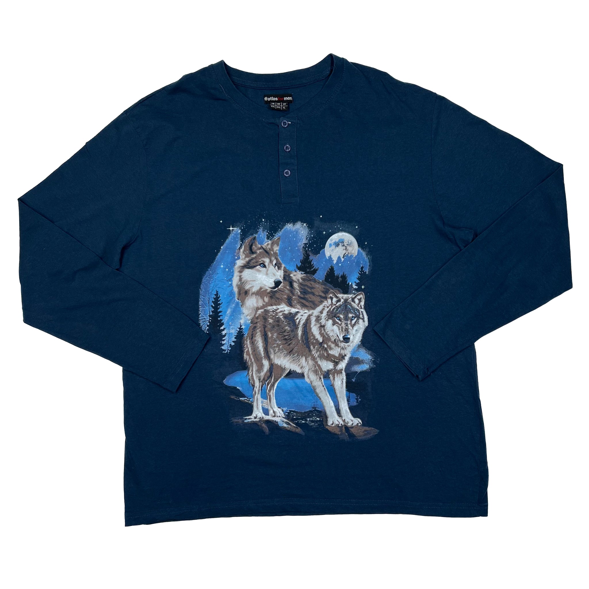 ATLAS FOR MEN Wolf Animal Nature Wildlife Graphic Long Sleeve