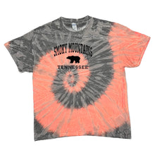 Load image into Gallery viewer, SMOKY MOUNTAINS “Tennessee” Embroidered Souvenir Bear Spellout Tie Dye T-Shirt
