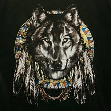 Load image into Gallery viewer, B&amp;C Native American Wolf Dream Catcher Distressed Graphic T-Shirt
