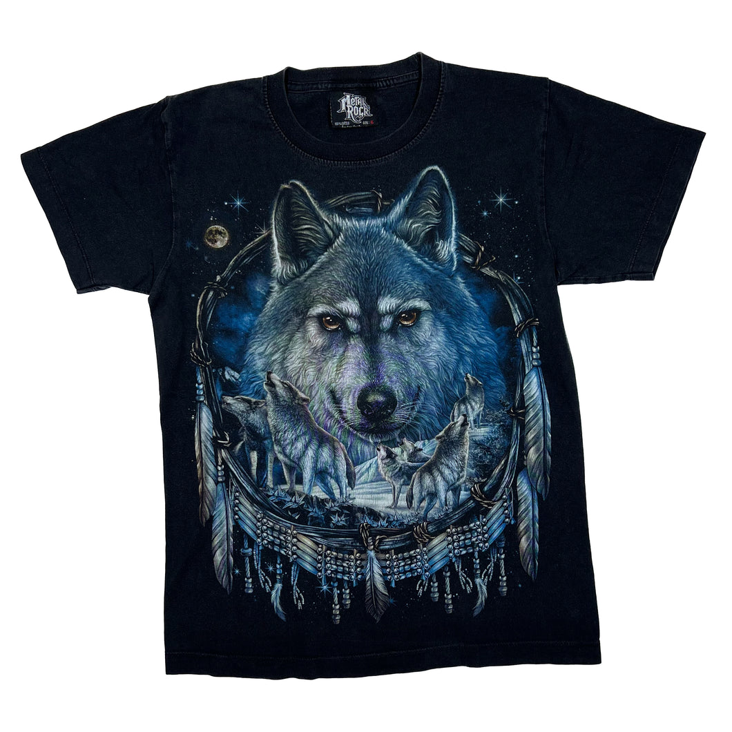 METAL ROCK Native American Wolf Dreamcatcher Nature Animal Wildlife T-Shirt