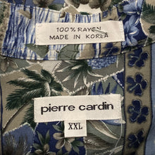 Load image into Gallery viewer, PIERRE CARDIN Hawaiian Tropical Floral Beach Lighthouse Patterned Rayon Shirt

