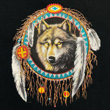 Load image into Gallery viewer, Wolf Native American Navajo Dream Catcher Spiritual Graphic T-Shirt
