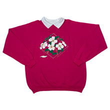 Load image into Gallery viewer, Hanes ALASKA Floral Souvenir Spellout Graphic Collared Sweatshirt
