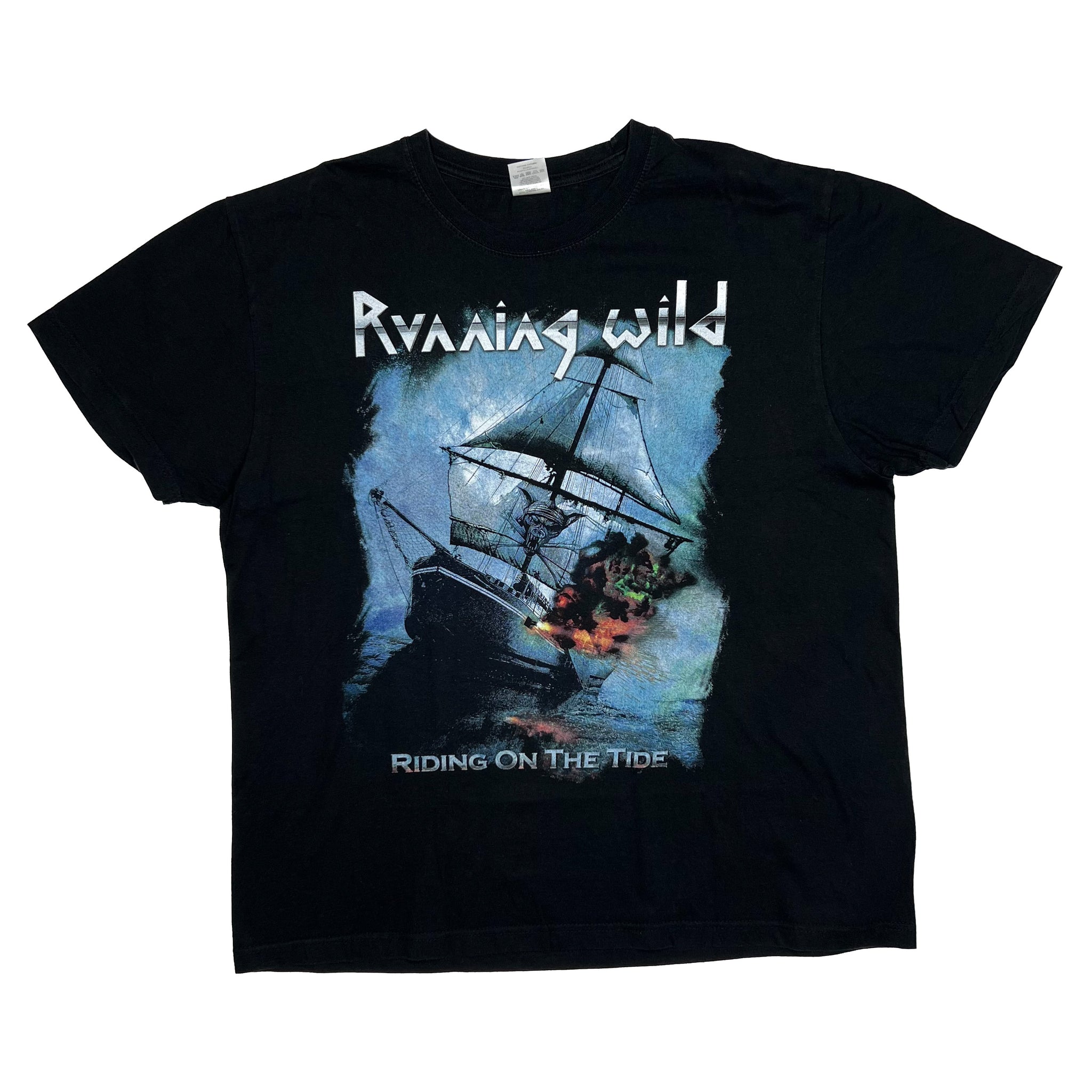 RUNNING WILD “Riding On The Tide” Speed Power Heavy Metal Band T 