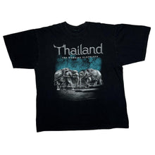 Load image into Gallery viewer, THAILAND “The Working Elephants” Souvenir Animal Spellout Graphic T-Shirt
