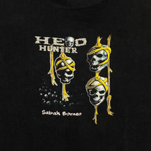 Load image into Gallery viewer, HEAD HUNTER “Sabah Borneo” Souvenir Spellout Gothic Skull Graphic T-Shirt
