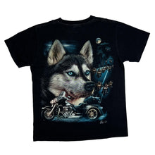 Load image into Gallery viewer, CABALLO Gothic Biker Wolf Graphic T-Shirt
