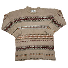 Load image into Gallery viewer, DESIGN ESSENTIALS Multi Patterned Grandad Acrylic Crewneck Sweater Jumper
