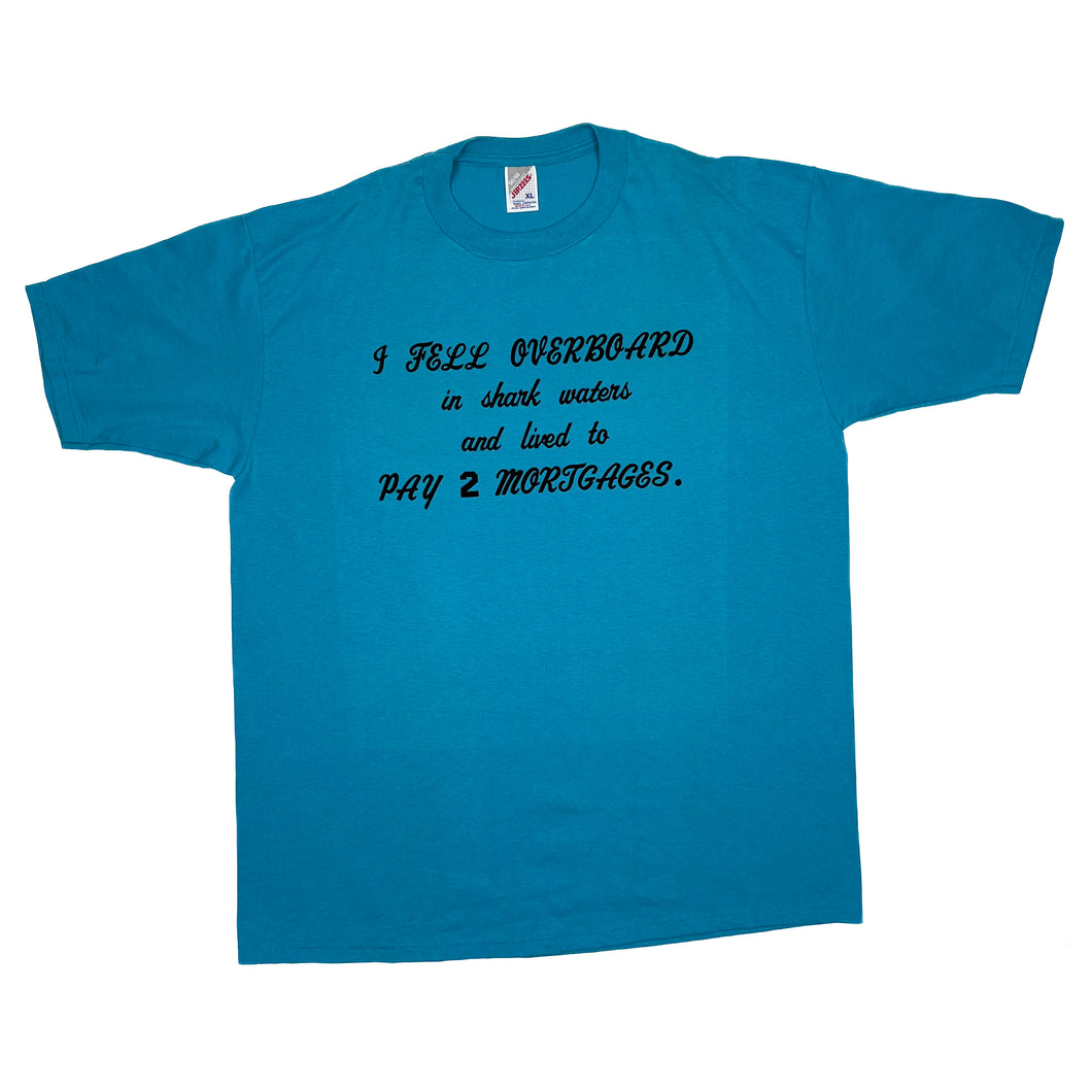 Jerzees I FELL OVERBOARD Novelty Souvenir Spellout Graphic T-Shirt