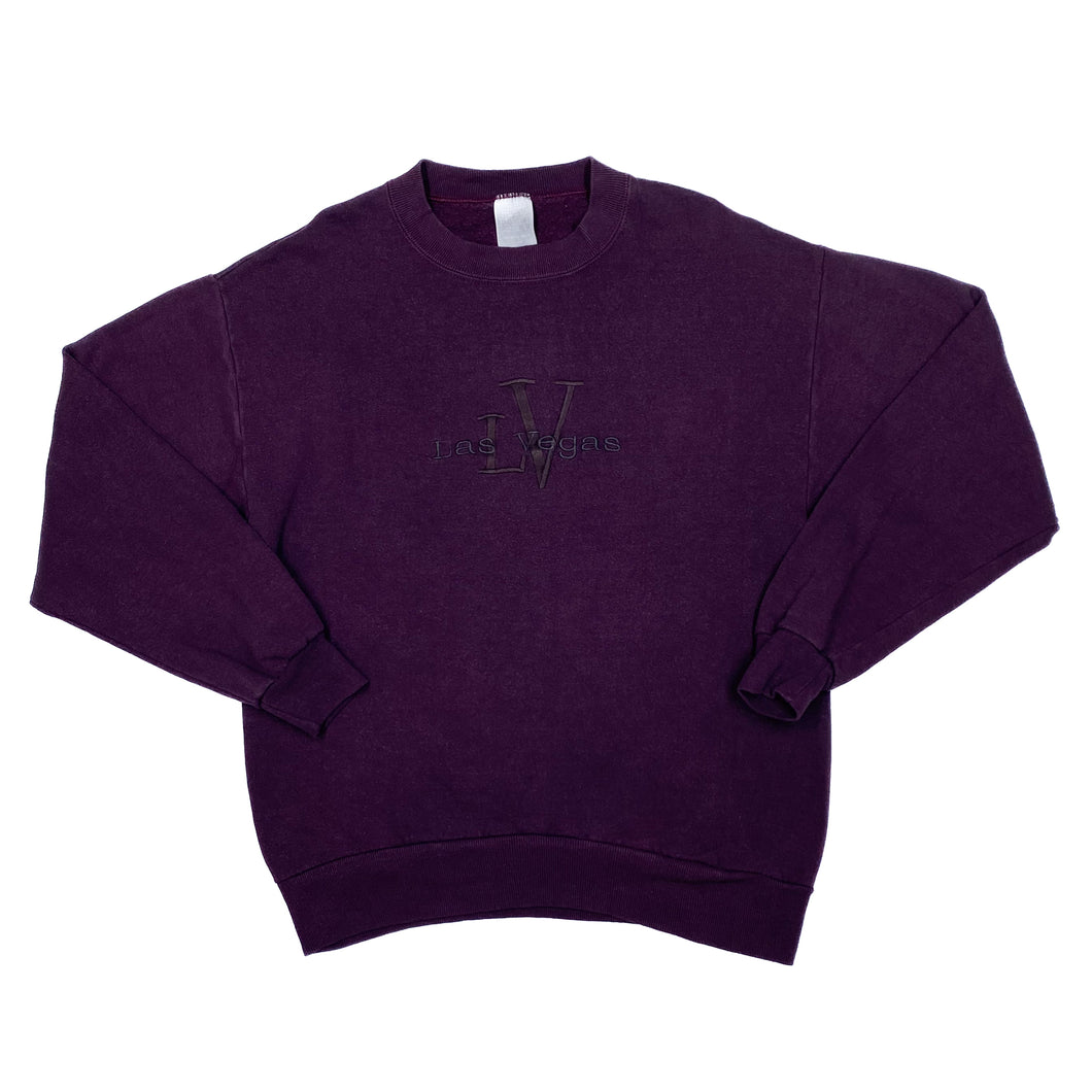 Jerzees LAS VEGAS Embroidered Souvenir Spellout Crewneck Sweatshirt