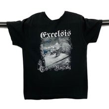 Load image into Gallery viewer, EXCELSIS “God Forgiving” Graphic Spellout Folk Power Metal Band T-Shirt
