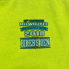 Load image into Gallery viewer, MILWAUKEE MOTORCYCLE WEEK “Biker’s Den” Souvenir Spellout Graphic T-Shirt

