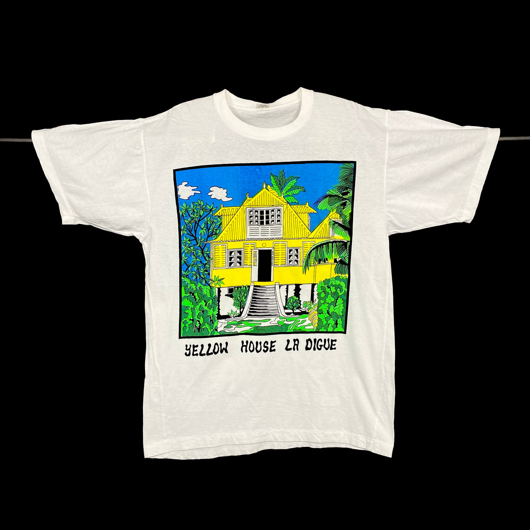 YELLOW HOUSE LA DIGUE “Happy New Year 1991” Souvenir Single Stitch T-Shirt