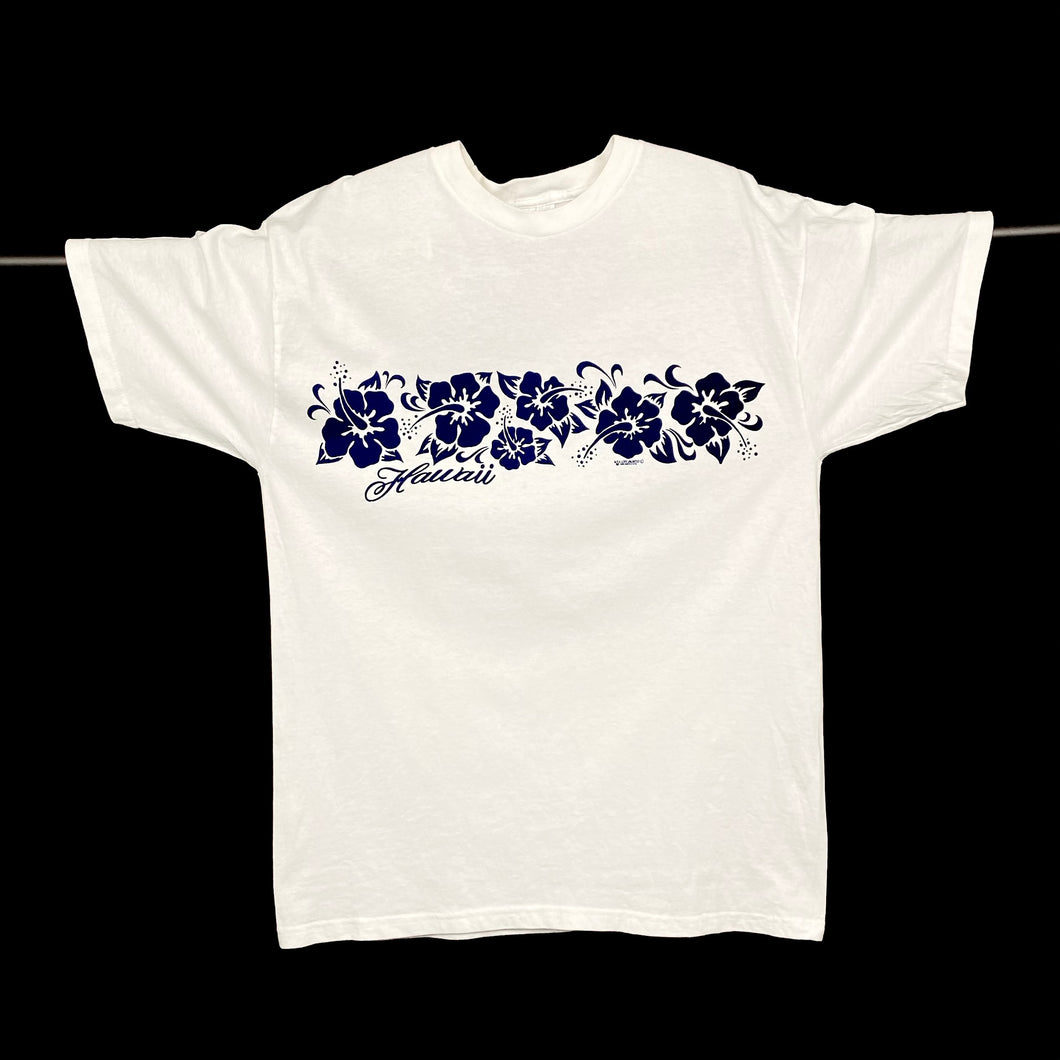 Hanes (1997) HAWAII Floral Souvenir Tourist Spellout T-Shirt