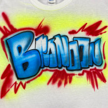 Load image into Gallery viewer, BRANDON Airbrushed Graffiti Spellout Custom T-Shirt
