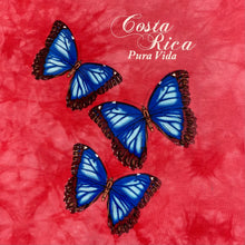 Load image into Gallery viewer, COSTA RICA “Pura Vida” Butterfly Souvenir Graphic Spellout Tie Dye T-Shirt
