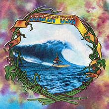 Load image into Gallery viewer, Gildan SURFIN’ USA (1975) Surfer Souvenir Graphic Spellout Tie Dye T-Shirt
