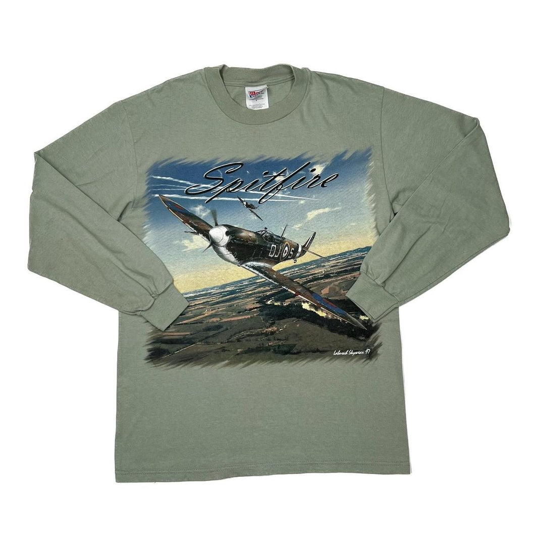 Vintage Hanes Beefy (1997) ALBERTA AVIATION MUSEUM “Spitfire” Long Sleeve T-Shirt