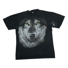 Load image into Gallery viewer, Vintage HEAVY METAL Wolf Portrait Animal Nature Wildlife Graphic Distressed T-Shirt
