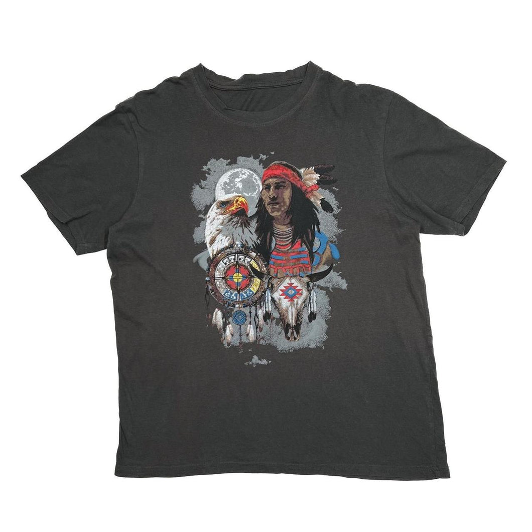 Early 00’s Native American Chieftain Eagle Cow Skull Graphic T-Shirt
