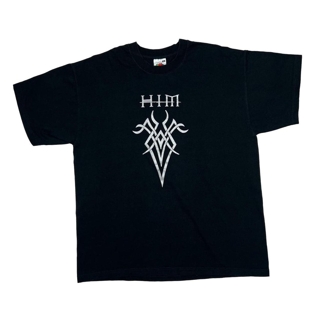Vintage HIM Spellout Heartagram Graphic Gothic Rock Heavy Metal Band T-Shirt