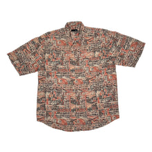 Load image into Gallery viewer, Early 00’s BHS Crazy Abstract Festival Patterned Viscose Polyester Short Sleeve Shirt
