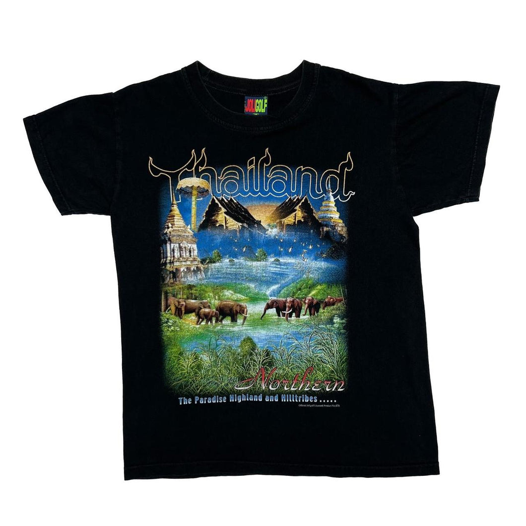 Early 00’s Joligolf “THAILAND” Elephant Wildlife Souvenir Spellout Graphic T-Shirt