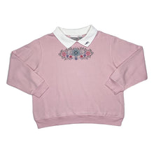 Load image into Gallery viewer, Vintage HASTING &amp; SMITH Embroidered Floral Diamanté Collared Sweatshirt
