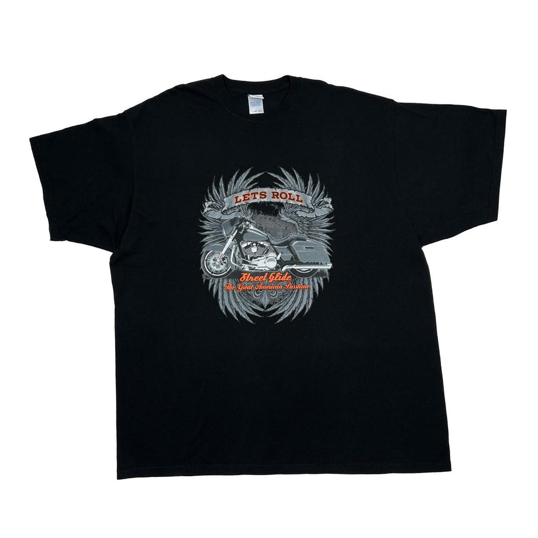 Russell Athletic STREET GLIDE “Let’s Roll” Biker Souvenir Spellout Graphic T-Shirt