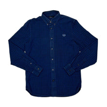 Load image into Gallery viewer, FRED PERRY Classic Embroidered Mini Laurel Crest Logo Checked Long Sleeve Button-Up Shirt
