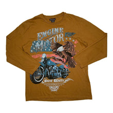 Load image into Gallery viewer, ATLAS FOR MEN “Engine Motor” Eagle Biker Spellout Graphic Long Sleeve T-Shirt
