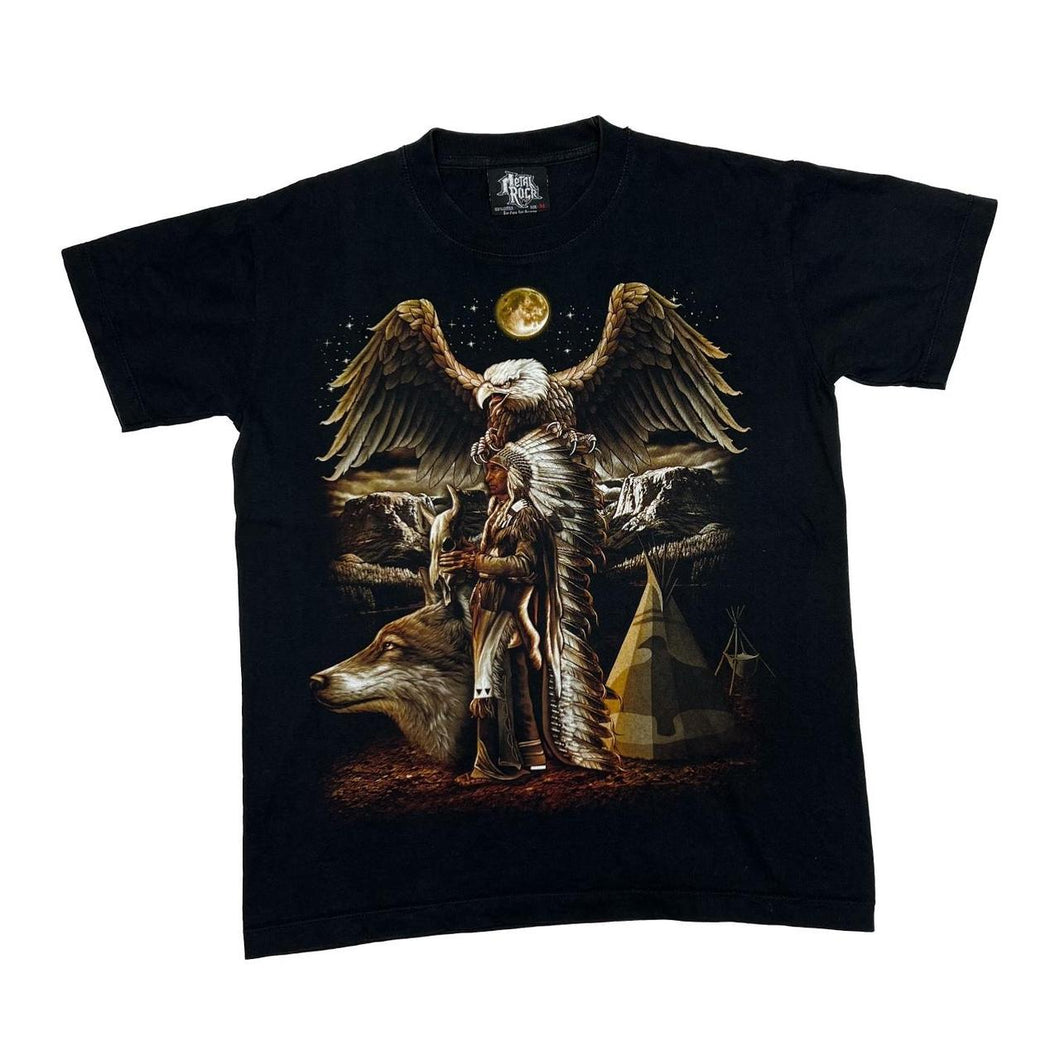 Early 00’s METAL ROCK Native American Nature Wildlife Graphic T-Shirt