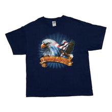 Load image into Gallery viewer, Delta LAND OF THE FREE Bald Eagle Scroll Spellout Souvenir Graphic T-Shirt
