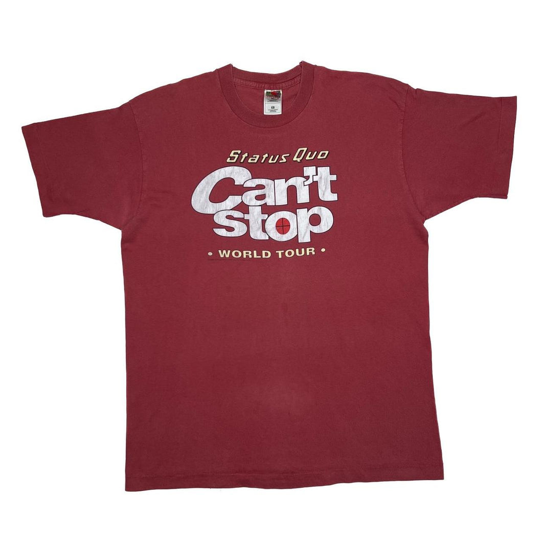Vintage STATUS QUO (1996) “Can’t Stop World Tour” Pop Rock Band Single Stitch T-Shirt