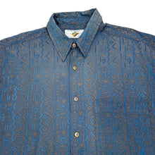 Load image into Gallery viewer, Vintage 90’s NEW WORLD Crazy Abstract Patterned Long Sleeve Polyester Shirt
