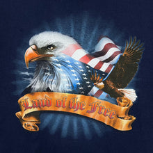Load image into Gallery viewer, Delta LAND OF THE FREE Bald Eagle Scroll Spellout Souvenir Graphic T-Shirt
