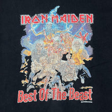 Load image into Gallery viewer, Early 00’s IRON MAIDEN “Best Of The Beast” Graphic Spellout Heavy Metal Band T-Shirt
